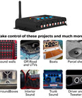 Bluetooth DSP Crossover For Car Audio With App Control 15 Band Graphic Equalizer image with examples of audio applications