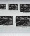 Steam Locomotive Wheels Canvas Poster Wall Art In Black And White, high resolution sizes on brick wall display