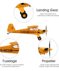 Dope Stunt Ready RC Plane With 3D And 6G Modes showing landing gear, fuselage, and propeller details, durable EPP material