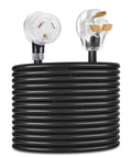 Coiled Dryer Extension Cord 3 Prong 50 Feet Heavy Duty NEMA 10-30P To 10-30R With Lighted End 125V 250V UL Listed