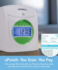 Small Business Starter Time Clock Bundle with Employee Punch Clock System Loaded with One Hundred Time Cards Secure Rack and Premium Ribbon for Legit Accurate Payroll Tracking No Sweat Setup and Straight Up Reliable Performance on a desk