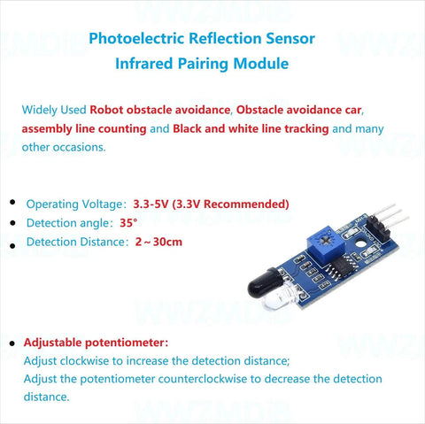 Six Pack IR Infrared Reflective Sensor Module Three Wire Photoelectric For Arduino Obstacle Avoidance Line Tracking 3.3-5V