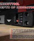 Heavy Duty 13 Inch Benchtop Wood Thickness Planer With Slick Helical Spiral Cutterhead And 120V 15Amp Motor showing depth indicator for precise cuts.