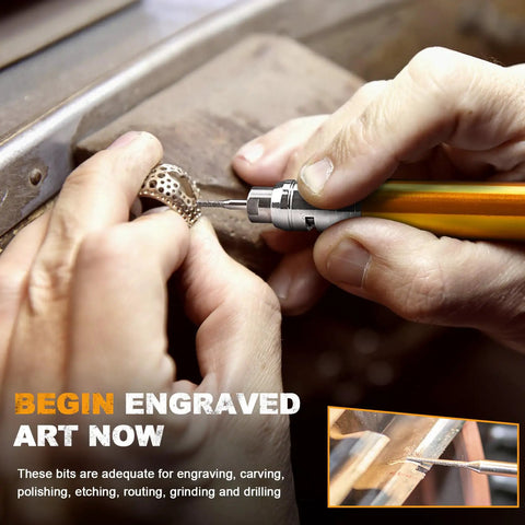 Rugged Micro Pneumatic Air Pencil Die Grinder Featuring Smooth Thumb Throttle 1/8 Inch Collet and Featherweight Grip engraving jewelry