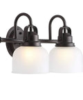 Oil Rubbed Bronze Modern 2 Light LED Bathroom Vanity Light With Clear Glass Bell Shades Wall Sconce For Mirror Hallway Kitchen 5.75 Inch ETL Listed LED Bulbs Included Easy Install