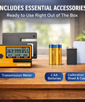 3 In 1 Tint Meter For Car Windows Pro Digital Solar Film Tester With UV IR Transmission And Light Transmittance Auto Calibration Fits Side Windows And Film Samples Stay Legal Window Film Testing For Auto Shops, with batteries and case