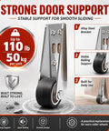 Vertical Track Roller Wheel Rubber Sliding Door Support Roller With Heavy Duty Alloy Steel Bracket For Barn Door Cabinet Drawer Bottom Mount, 110 lb capacity.
