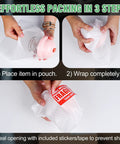 540Pcs Dish Packing Supplies Moving Kit With 200 Cushion Foam Pouches In Four Sizes, safe glass jar packing steps