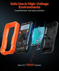 Exploded view of All In One Digital Multimeter TRMS 6000 Count DC AC Voltmeter And Current Tester With NCV and protective case.