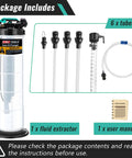 2.5 Gallon Oil Extractor Pump For Cars And Boats - Manual And Automatic Vacuum Extraction, includes 6 tubes and manual