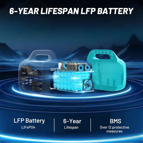 Total Game Changer 1000W Portable Power Station With 1024Wh Capacity, LFP battery with transparent casing and cooling fans.