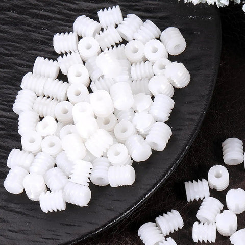 100 Pack Nylon Cabinet Hinge Dowels 0.34 By 0.39 Inches Plastic Furniture Dowel Pins shown on a black surface