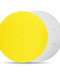 Premium 9 Inch Drywall Sanding Discs With Hook And Loop Fastening, two colors showing multi-hole design for dust extraction.