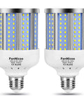 2 Pack 40W LED Corn Light Bulbs 4000 Lumens 6500K Cool White Daylight E26 E27 Base Indoor Outdoor Use Energy Saving High Brightness