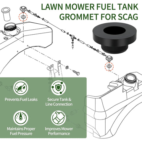 Heavy Duty Fuel Tank Grommet Replacement For Zero Turn Mowers Compatible With Model Codes SCZ48V SCZ52V SCZ61V SCZ72V SCZII Cheetah