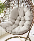 Light Gray Hanging Egg Chair Cushion Set For Indoor Outdoor Use, Waterproof Ultra Soft Hammock Seat Pad And Back Cushion in basket chair
