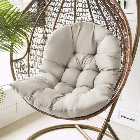 Light Gray Hanging Egg Chair Cushion Set For Indoor Outdoor Use, Waterproof Ultra Soft Hammock Seat Pad And Back Cushion in basket chair