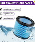 VF3500 Replacement Filter For Ridgid 3 To 4.5 Gallon Wet Dry Vacuums With 3 Layer Filtration And Cleaning Brush submerged in water