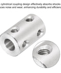 Top Shelf Steel Shaft Coupler Kit For 3D Makers And Hobby Motors, Hella Durable 4mm To 7mm Rigid Connector with hex key close-up of cylindrical design.