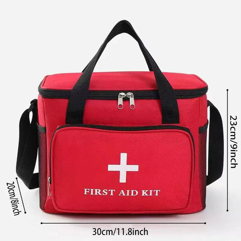 Emergency Medical Bag Organizer Large With Detachable Pouch And Pill Bottle Storage, Waterproof First Aid Kit Case For Travel And Home