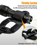 Hands Free Dive Light Wrist Mount Glove With Adjustable Velcro Strap And Neoprene Sleeve For A Secure Grip shown with flashlight