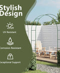 Two Pack Beefy Heavy Duty Metal Garden Arch Trellis For Climbing Plants Roses And Vines, Rustproof Outdoor Archway with chairs