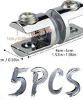 5 Pack Glass Clamps For 5 To 10mm Thick Glass Durable Rustproof Bidirectional Mounts Dimensions Displayed