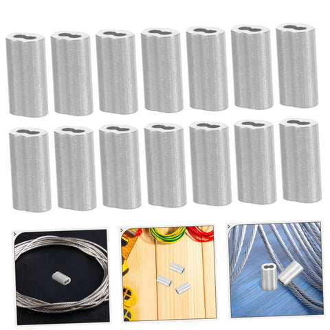 Kick Ass Heavy Duty Aluminum Cable Sleeves, Eight Shaped Snare Wire Ferrules for USB C cables in a silver finish.