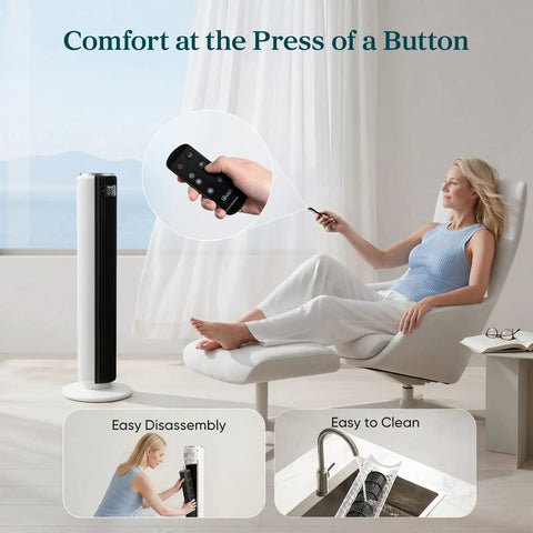 Ultra Quiet Tower Fan For Bedroom That Blows Fresh Cold Air With Rapid 28 Ft S Airflow And Wide Oscillation For Smooth All Night Sleep And Straight Up Chill Summer Vibes At Home