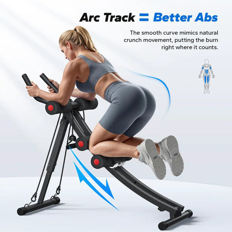 Adjustable Dual Track Ab Machine For Home Gym Core Training And Cardio Fat Burn To Sculpt A Slim Waist, in action with user.
