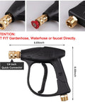 Pressure Washer Short Gun Foam Cannon Kit With One Quarter Inch Quick Connector And Five Nozzle Tips M22 To Fourteen Millimeter