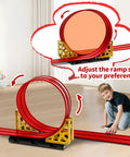 16 Ft Flexible Race Track With Suction Cups for Diecast 1 64th Cars in loop shape with boy playing indoors