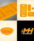 Silicone Tool Tray Set 4 Piece Magnetic Non Slip Anti Scratch Heat Resistant Up To 248F 120C Non Conductive Anti Static Orange