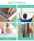 No Sweat DIY Trim To Fit Window Screen For Sliding Doors And Patios And Pet Proof Anti Mosquito Mesh That Keeps Nasty Bugs At Bay installation steps.