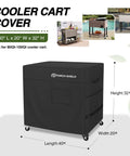 Waterproof Rolling Cooler Cart Cover For 80 To 100 Qt Ice Chests Fits Most Patio Carts 40 L X 20 W X 32 H Heavy Duty 600D Polyester with Waterproof Undercoating.
