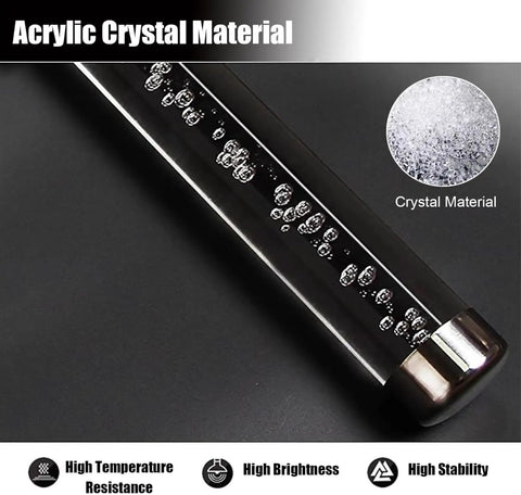 Rock Solid Clear Acrylic Stair Handrail With Snap Lock Wall Brackets, sleek transparent grip handle detail with bubbles.