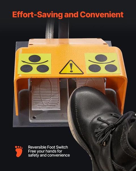 Reversible foot switch for Industrial 2.2kw Electric Pipe Roll Bender allows safe hands-free operation during bending.