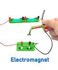 Electricity And Magnetism Lab Kit For Classroom Learning Hands On Circuit Building Set For Teachers And Junior High And Senior High School Students Upgraded Edition showing hand holding electromagnet