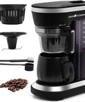 All In One Coffee Maker With Built In Grinder And Steam Pressure Technology For Bold Bean To Cup Drip, black, compact design, includes coffee beans.