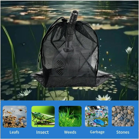 2-Pack Pond Pump Cover And Filter Mesh Bag Black Media Bag 17.7-Inch Square Large Mesh For Outdoor Ponds in aquatic setting