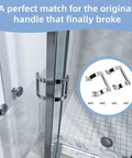 Genuine Grade Chrome Shower Door Handle Replacement Set For Sliding And Swinging Doors M 6158 Diecast Bathroom Hardware Pull displayed with installation screws and parts.