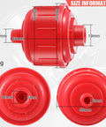 Red size chart for 4 Pack Disposable Mini Air Water Filters For Spray Guns And Air Tools With One Quarter Inch Threads