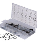 Heavy Duty Snap Ring Set 300 Piece Kit Alloy Steel Universal Repair Tool in plastic box with organized compartments