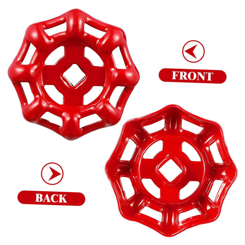 Decorative Cast Iron Valve Hand Wheel Set 10 Pcs Smooth Finish Precision Made For Water Fittings and Plumbing Parts, front and back view