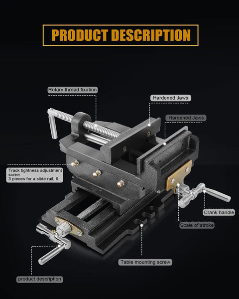 6 Inch Cross Slide Vise For Drill Press And Milling Portable Bench Clamp With 6 Inch Jaw Width Table Vise Clamp For CNC Woodworking Detail