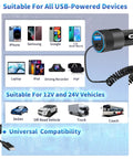 Dual USB Fast Car Charger 4.8A With 6ft Coiled Lightning Cable For iPhone And iPad MFi Certified compatibility chart with devices and vehicles