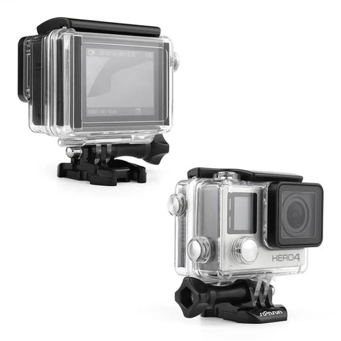 Waterproof Dive Housing For GoPro Hero 3 3 Plus And 4 Cameras With BacPac Screen And Battery, 40M Underwater Case