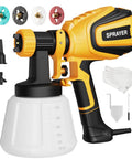 Beast Mode 700W HVLP Paint Sprayer With Four Nozzles And Three Spray Patterns For Furniture Cabinets Fences Walls Doors And Outdoor Furniture, Easy To Clean, Includes Cleaning And Blowing Joints, Great DIY Sprayer with accessories