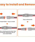 Deutsch 2 Pin Connector Kit Waterproof IP67 18 AWG Automotive Wire Connectors Set shown disassembled and easy to install.