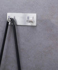 Heavy Duty Adhesive Wall Hooks That Are A Total Game Changer For Bathroom And Kitchen Organization Rust Proof Metal Hangers with black belt.